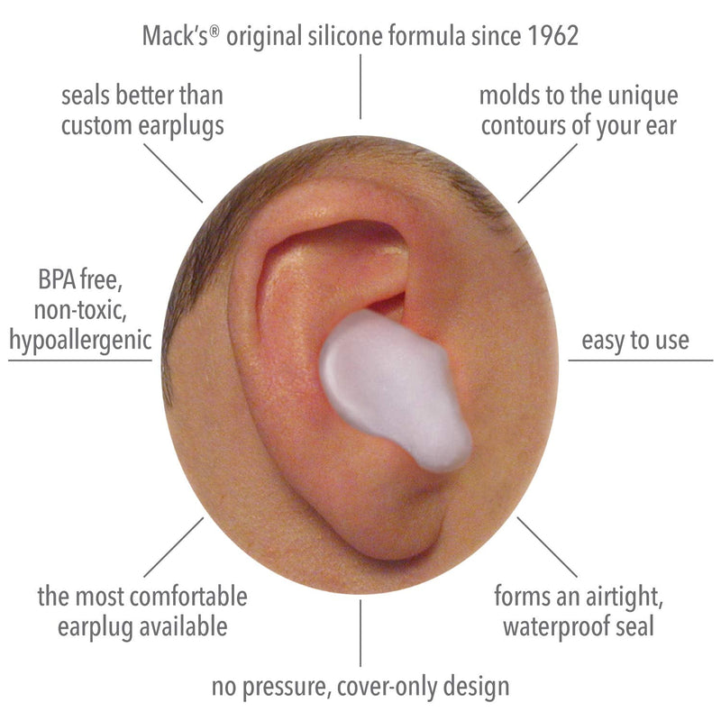 MACK'S Pillow Soft Silicone Earplugs, 6 Pairs 12 Pieces (Pack of 1) Parents - NewNest Australia