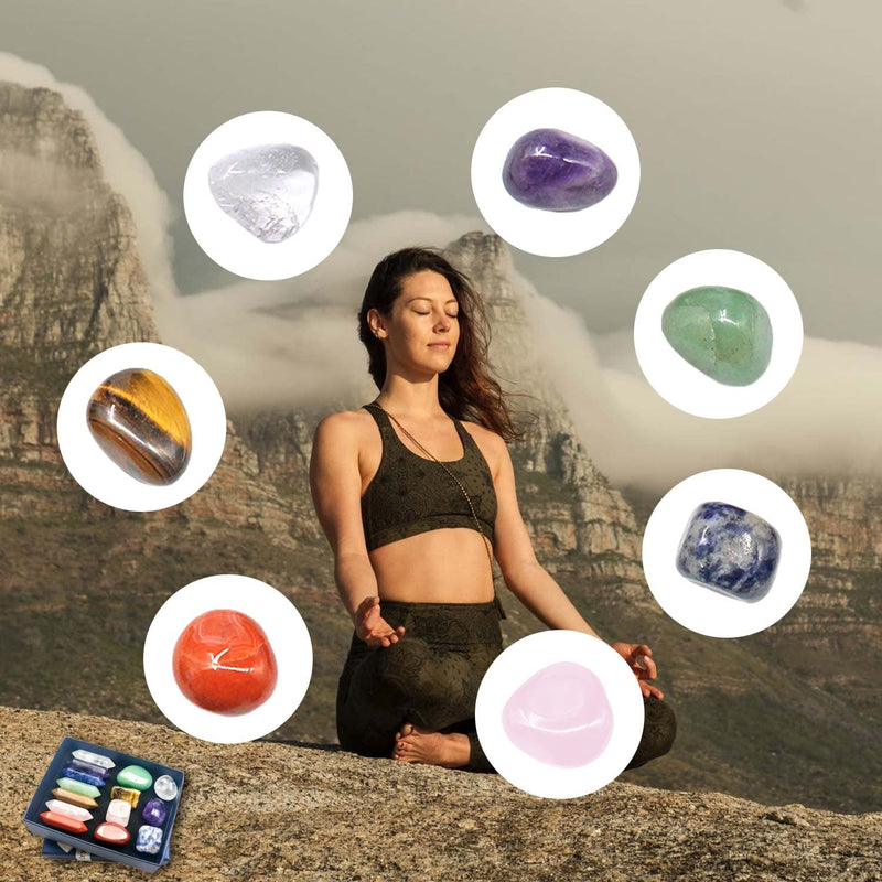 Chakra Stone Healing Crystals Set in Box, Natural Reiki Healing Crystal Points Gemstone Wand Set for Meditation Crystal Therapy Anxiety Relief Balancing Yoga Crystals and Gemstones for beginner(14pcs) - NewNest Australia