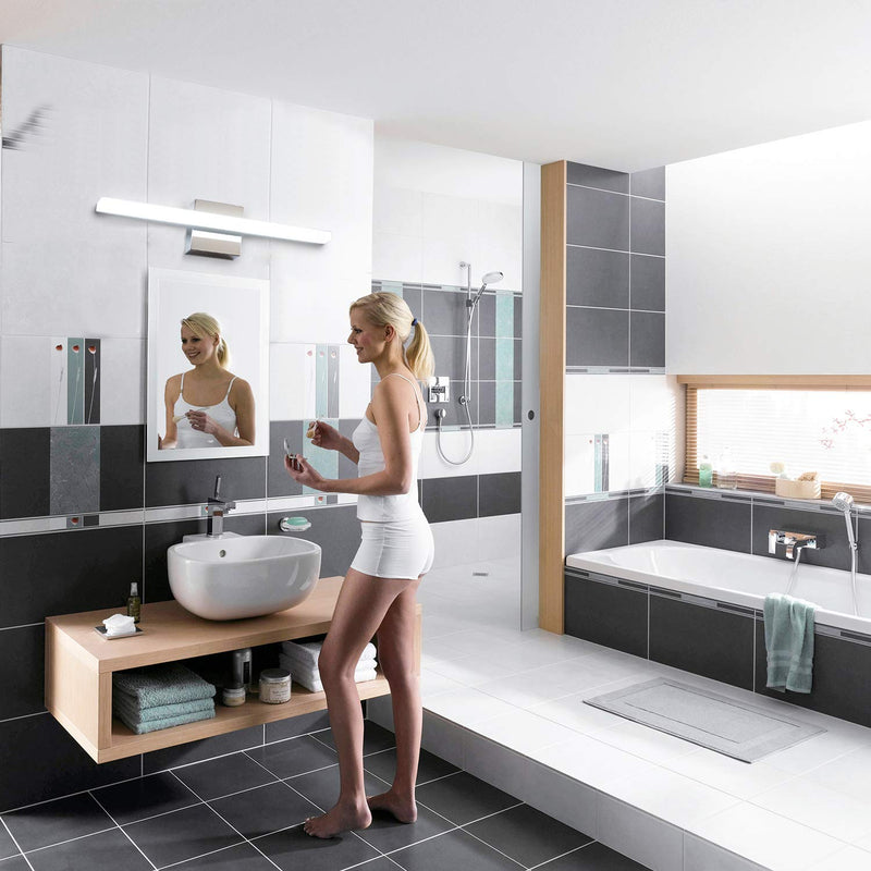 Combuh LED Bathroom Vanity Light 16 Inch 9w Mirror Lighting Fixture Wall Lamp Indoor Modern Cool White 6000K Chrome - NewNest Australia