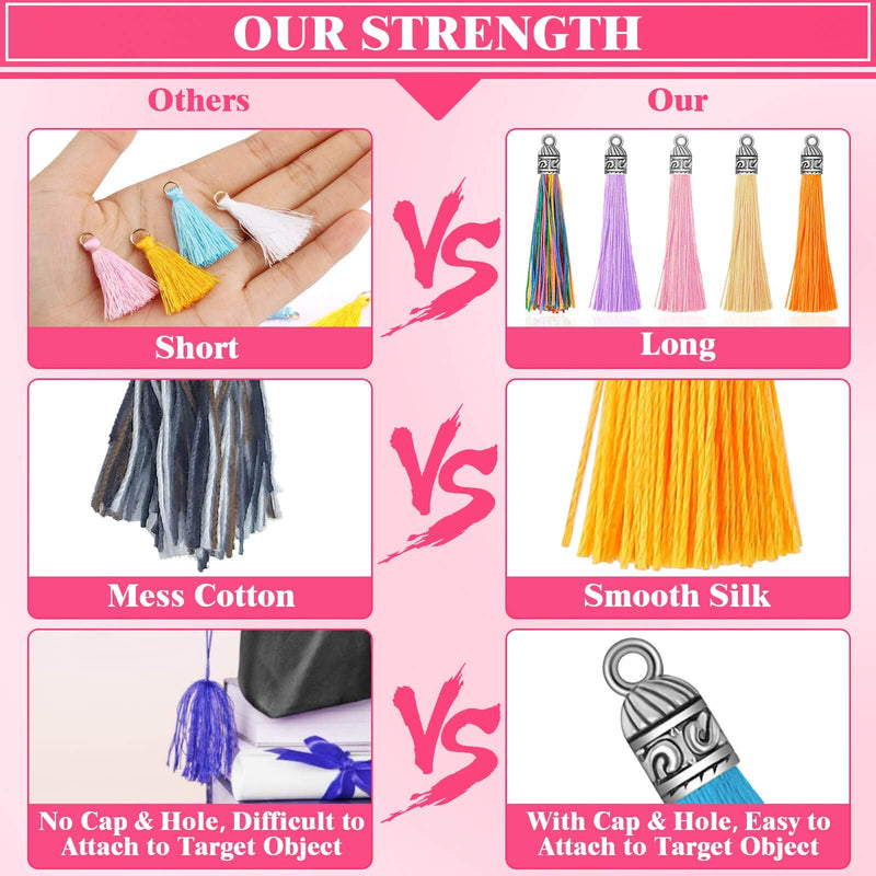Tassels for Jewelry Making, Caffox 120PCS Keychain Tassel Charms Bulk, Silky Handmade Tassels for Earrings Bracelets Necklaces and DIY Craft - NewNest Australia