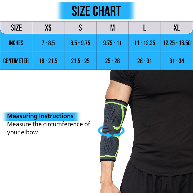 360 Relief - Compression Elbow Support For Men And Women | Splint Joint Pain Relief Tendonitis Tennis Golf Workout Weight Lifting | Large Green With Mesh Laundry Bag | - NewNest Australia