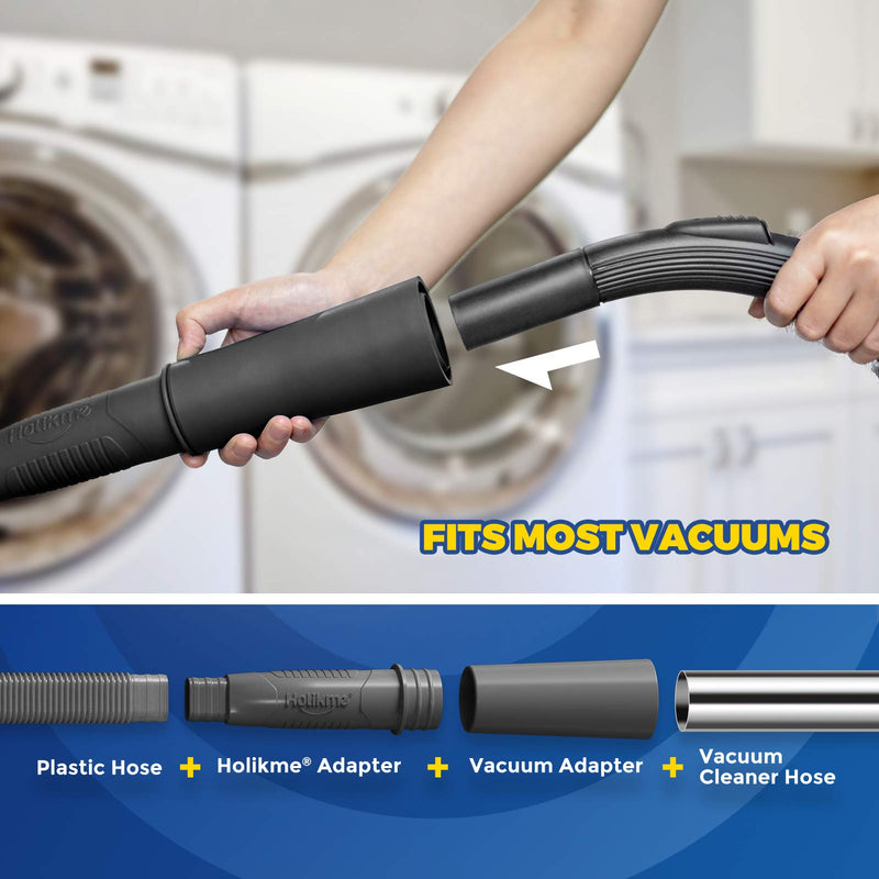 Holikme 2 Pack Dryer Lint Vacuum Attachment and Flexible Dryer Lint Brush, Dryer Vent Cleaner Kit, Vacuum Hose Attachment Brush, Lint Remover, Black - NewNest Australia