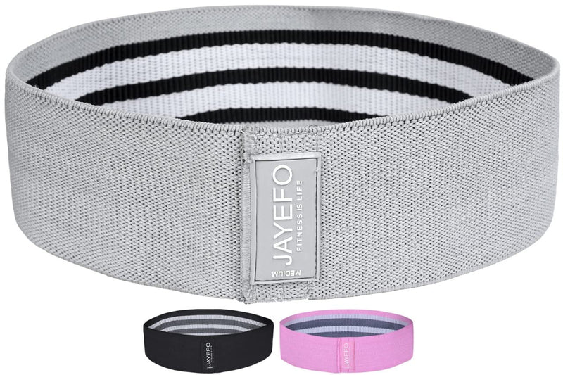 Jayefo Sports Fabric Resistance Bands Set of 3 for Women & Men Non Slip Exercise Legs Glute Squat Women’s Hip Workout Band Wide Loop Fitness Elastic Butt Bands Black - NewNest Australia