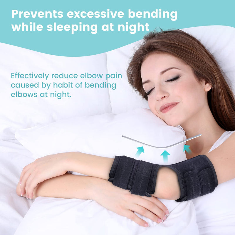 Elbow Splint Brace for Cubital Tunnel Syndrome, Adjustable Arm Ulnar Nerve Entrapment Support, Tendonitis and Arthritis Pain Relief,Post Surgery Immobilizer Medical Stabilizer,Fits Left & Right -S/M S/M - NewNest Australia