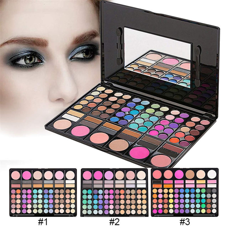 FantasyDay® Professional 78 Colours Eyeshadow Palette Makeup Contouring Kit Combination with Lipgloss, Blusher and Concealer - #3 - Ideal for Professional and Daily Use - NewNest Australia