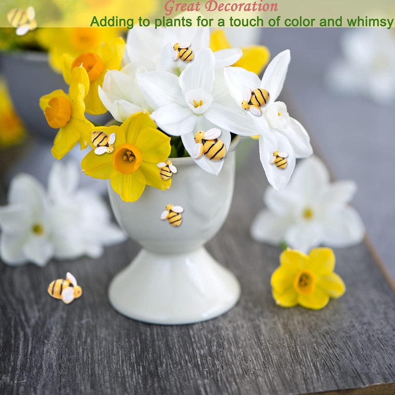 CCOZN 50 Pieces Tiny Resin Bees,Tiny Resin Garden Bumblebees Embellishment Bee Decors with Box DIY Wreath Bees Decoration for DIY Crafts Scrapbooking Party Home Decor - NewNest Australia