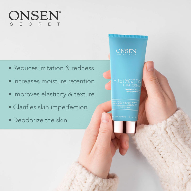 Onsen Anti Aging Shea Hand Lotion, Moisturizer for Dry and Cracked Hands, Non-Greasy Hand Repair Cream, Hand & Nail Care Cream with Japanese Natural Secrets Hand Cream for Women 4.5 fl oz/135 ml - NewNest Australia