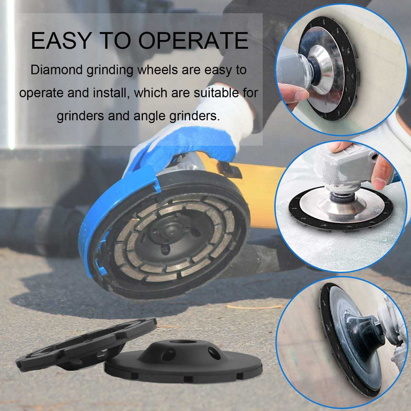Double Row Diamond Cup - Surface Grinding Wheel, 5 Inch Heavy Duty Turbo Row Segment Grinder Disc Tool for Angle Grinder Polishing Concrete Masonry Granite Cleaning (125MM) 125MM - NewNest Australia