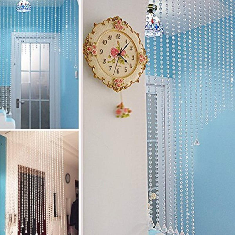 VOVOV 10 Pack (1000CM/30.5FT) Beaded Trim Clear Crystal Garland Chandelier Octagon Beads Chain - NewNest Australia