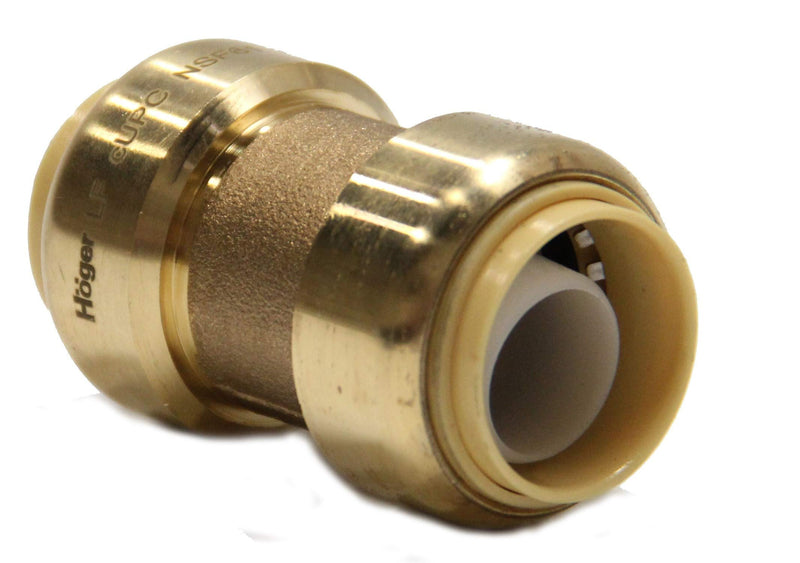 (Pack of 2) EFIELD Höger 3/4 Inch Straight Coupling Push-Fit Fitting to Connect Pex, Copper, CPVC With A Disconnect Clip, No-Lead Brass-2 Pieces - NewNest Australia