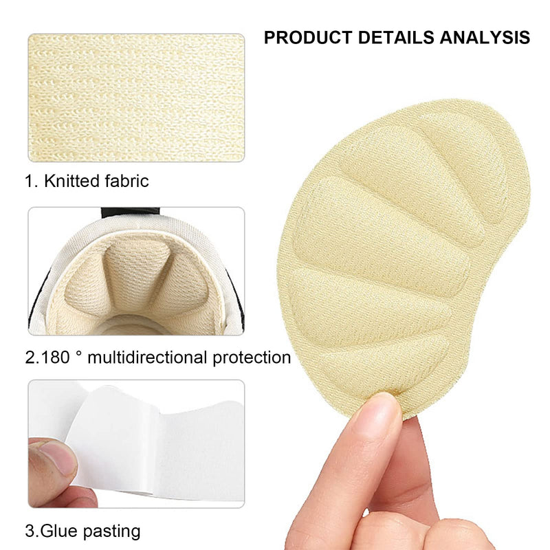 Tshaoun 6 Pairs Of Heel Grips, Shoe Insoles High Heel Pads Protectors Insoles, For Shoes Too Large Self-Adhesive Shoe Pads For Men And Women, Non-Slip Heel Cushions, Heel Pads (6 Pairs) - NewNest Australia