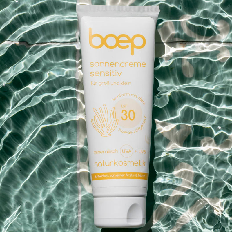 boep Sunscreen Sensitive SPF30 | Mineral sun protection for babies, children and adults with sensitive and allergic skin Perfume free | With zinc oxide UV filter | Vegan natural cosmetics (100ml) - NewNest Australia