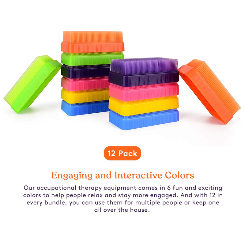 Special Supplies Therapressure Therapy Brush for Occupational and Sensory Brushing, 12 Pack, Stimulating and Calming Tools for Kids and Adults, Soft Flexible Bristles, Latex Free - NewNest Australia