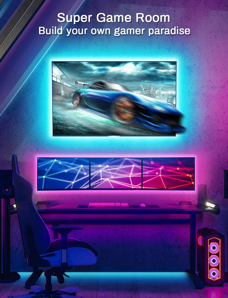 LED Lights for TV Led Backlight, 13.1ft RGB Led Strip Lights for TV Behind, MATICOD USB Led Light Strip for 45-75in TV with Bluetooth Smart App Remote Control Music Sync, RGB 5050 Multicolor - NewNest Australia