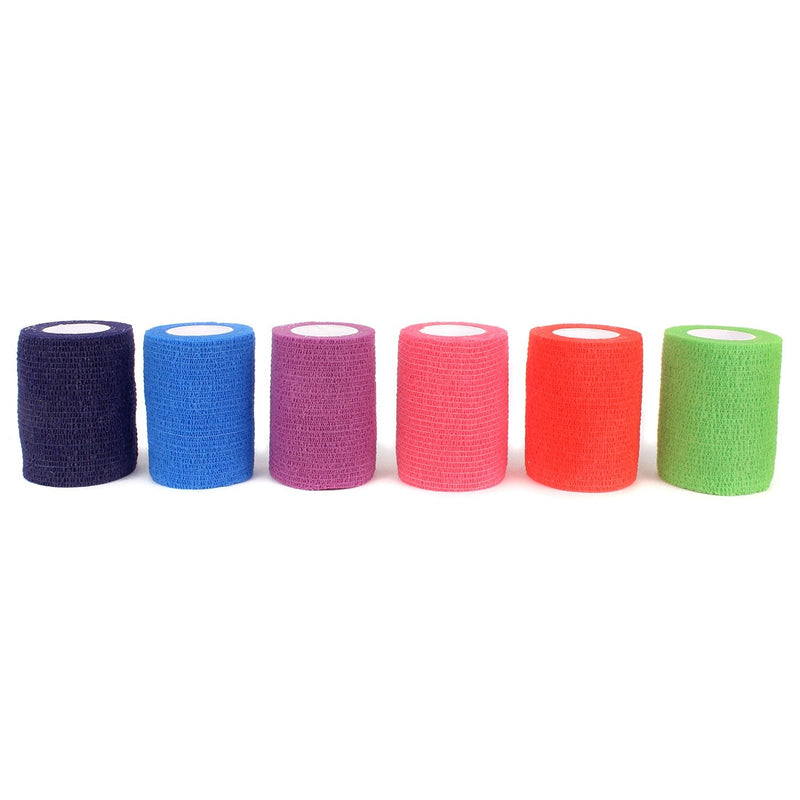 Ever Ready First Aid Self Adherent Cohesive Bandages 3" x 5 Yards - 6 Count, Rainbow Colors 6 Count (Pack of 1) - NewNest Australia