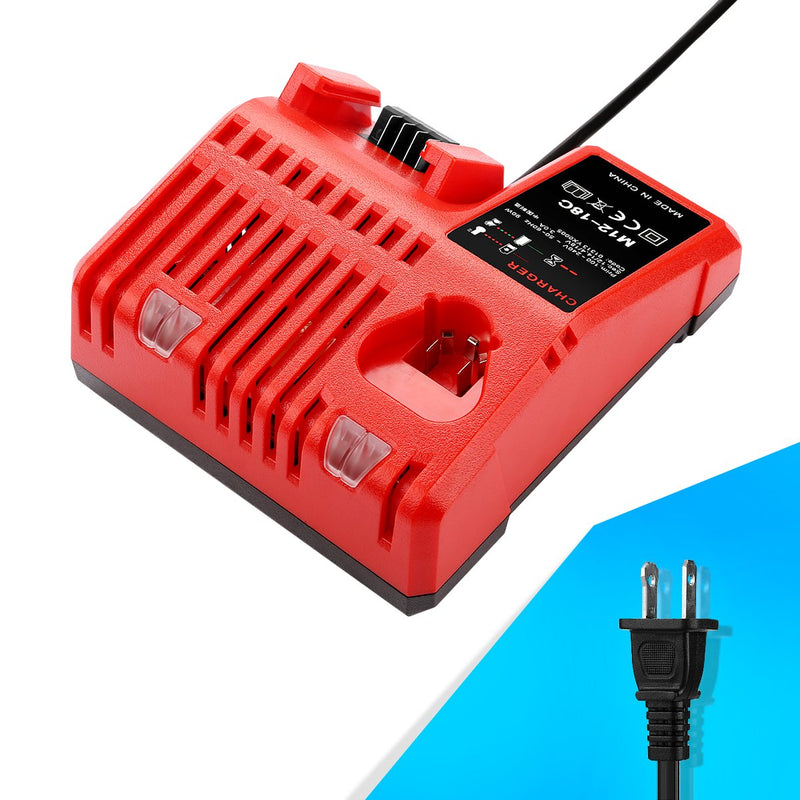 Powilling M12 & M18 Rapid Replacement Charger Milwaukee 12V&18V XC Lithium Ion Charger for Milwaukee XC Battery - NewNest Australia