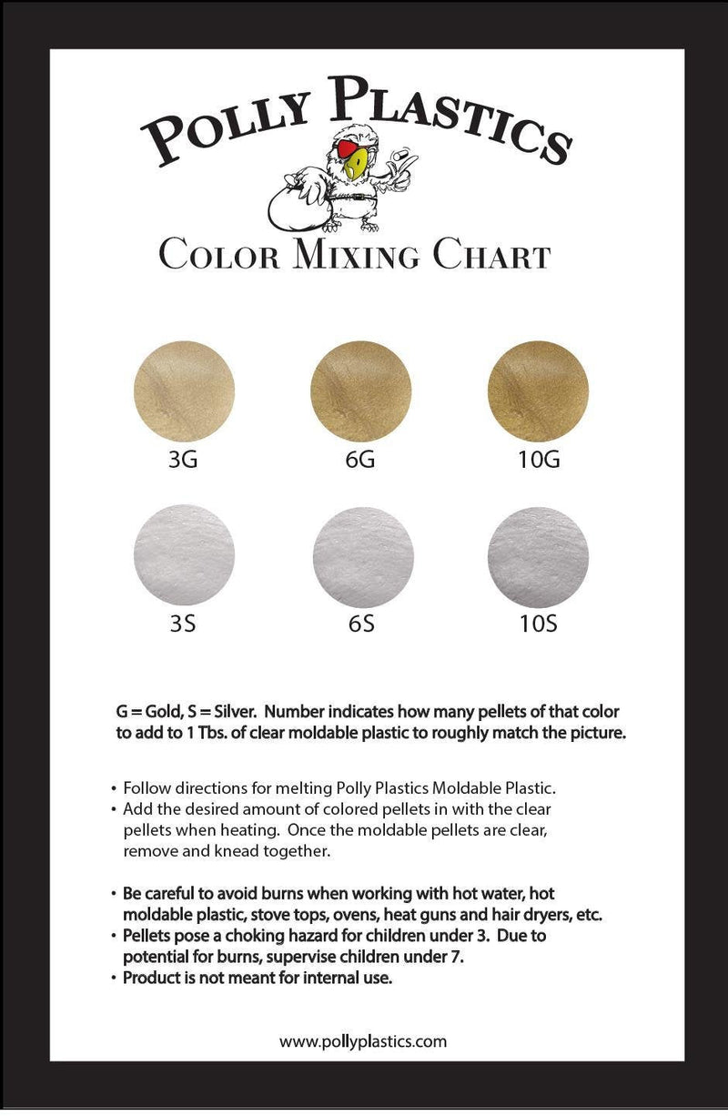 Polly Plastics Metallic Color Pellets for Moldable Plastic. Gold and Silver. - NewNest Australia