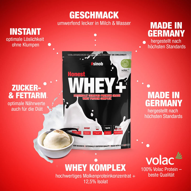 Honest Whey Protein Powder (Vanilla Icecream) 1 x 820 g. 12.5% isolate share. Instant soluble egg white protein powder with EAA & BCAA from fresh pasture milk Vanilla Icecream 820 g (pack of 1) - NewNest Australia