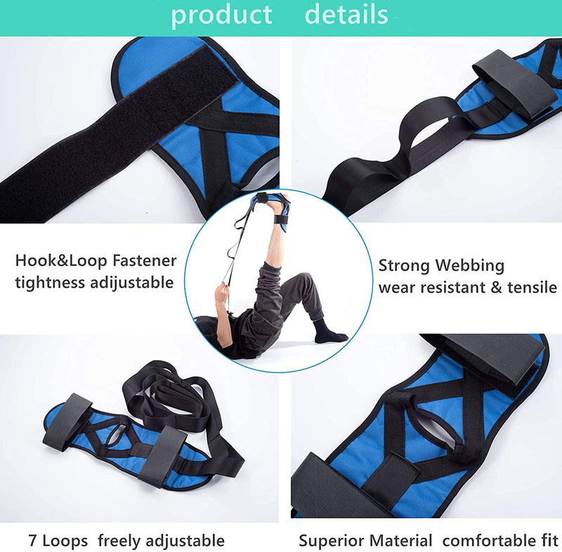 Foot and Calf Stretcher for Plantar Fasciitis, Achilles Tendonitis, Heel Spurs and Foot Drop, Improve Muscle Strength Relief Foot Pain Leg Stretcher Yoga Stretching Strap for Thigh Calf and Hamstring - NewNest Australia