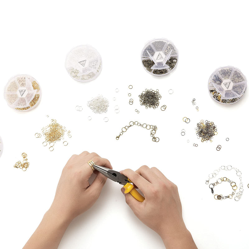 Handyman Crafts Jump Rings Kit With1000PCS Open Jump Rings 40PCS 12mm Lobster Clasps and Jump Rings Opener for Jewelry Making Keychains and Necklace Repair (Mix) Mix - NewNest Australia