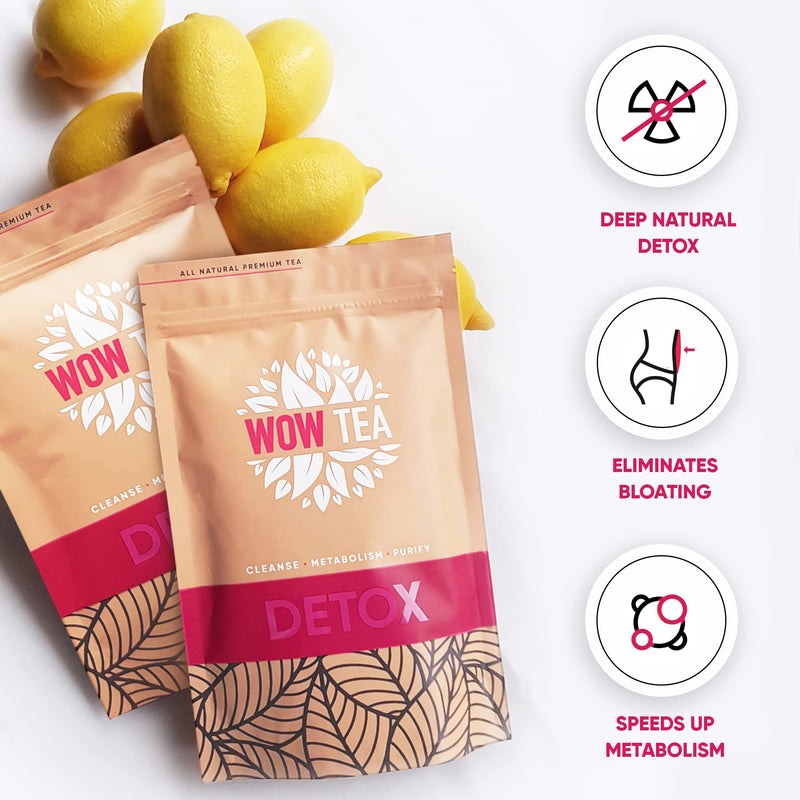 WOW TEA Detox Tea - 21 day detox tea | Detox tea for weight loss | Deep body cleansing program | detox tea | Detox tea blend with yerba mate, green tea, pu-erh | detox treatment | 150g - NewNest Australia