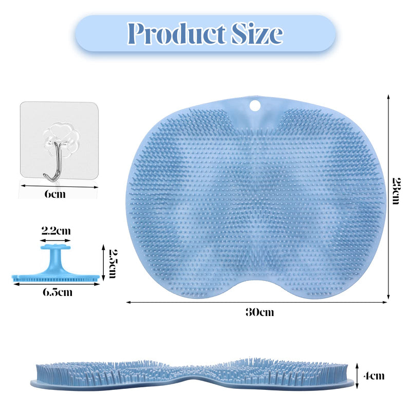 ZOCONE Shower Foot Scrubber Mat, Foot Scrubber for Shower with Non-Slip Suction Cups, Bath Foot Cleaner Massager Mat with Shower Scrubber and Hook for Foot Massage&Circulation, Exfoliation(Blue) - NewNest Australia