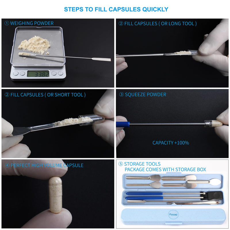Capsule Filling Machine Kit For Pill Filler - Micro Spoon Spatula Tool For Gel Capsules Quick Filling Tray With Herbal Powder Tamper Tools Sizes #00 00 0 1 2 - NewNest Australia