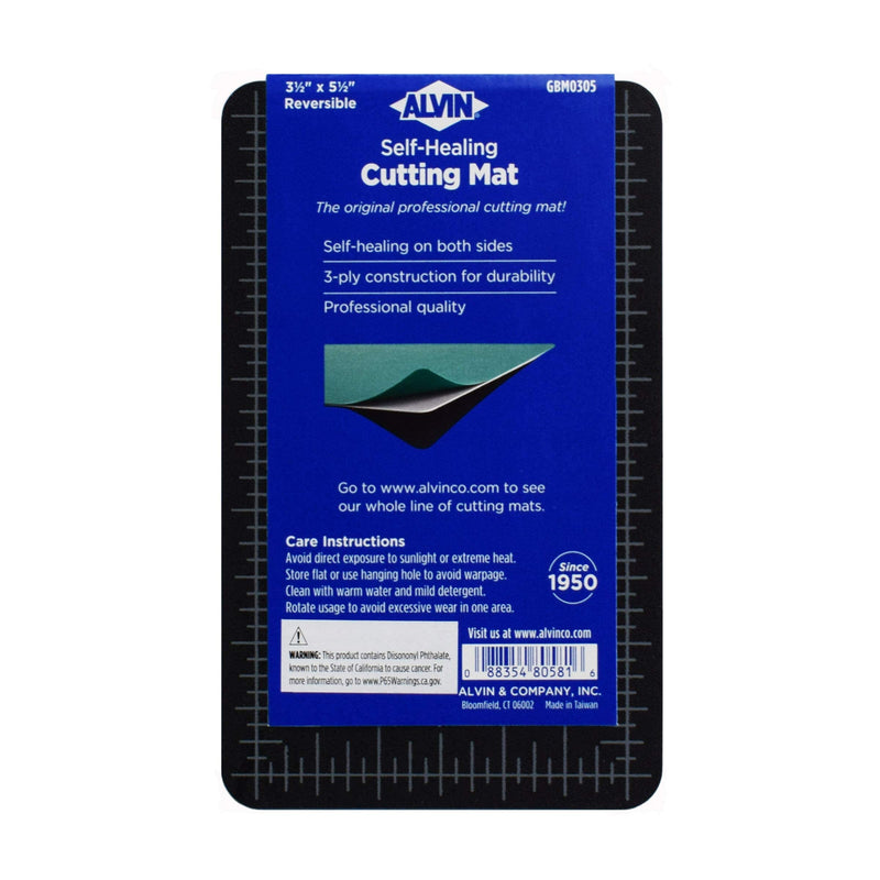 ALVIN GBM0305 Professional Self-Healing Cutting Mat, Green/Black Double-Sided, Rotary Cutting Board for Crafts, Sewing, Fabric - 3.5 x 5.5 inches 3.5" x 5.5" - NewNest Australia