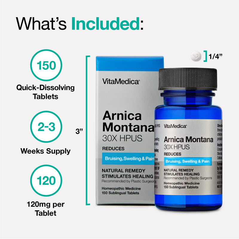 VitaMedica | Arnica Montana | 30X | HPUS | Made in USA | Plant Based | Bruising | Swelling & Inflammation | Muscle Pain Relief | Post Surgery | Homeopathic Remedies | Arnica Tablets | 150 Ct - NewNest Australia
