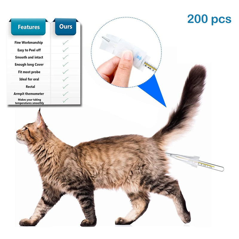 200 Pieces Digital Thermometer Probe Covers Disposable Thermometer Sleeves Universal Electronic Thermometer Covers For Oral Armpit Rectal Electric Thermometer - NewNest Australia