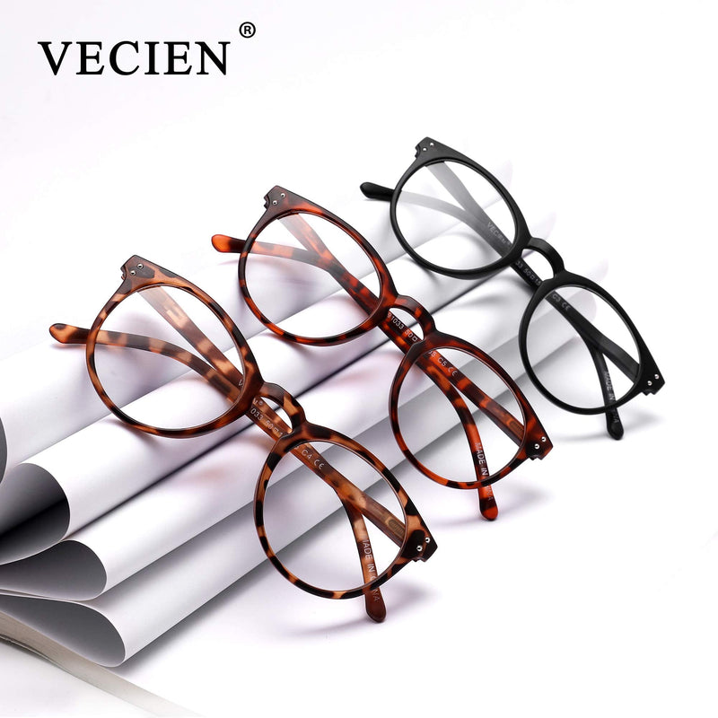 Vecien reading glasses 3 pieces spring hinge glasses matte finish for one, crystal lenses give you ultra-clear vision, spring hinges pattern design for men and women 3 colors mixing 2.0 diopters - NewNest Australia