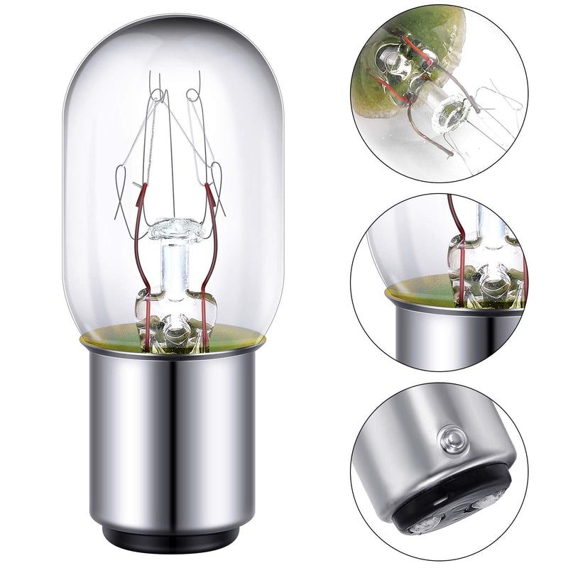 3 Pieces Sewing Machine Light Bulb Sewing Machine Incandescent Bulb Compatible with Sewing Machine with Push-in Base, 15 W, 120 V (Silver Base) Silver Base - NewNest Australia