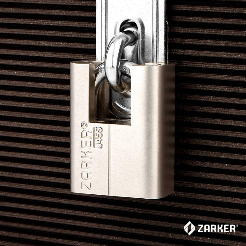 [ZARKER J45S] keyed Padlock - Stainless Steel Shackle Lock,Container storages, Warehouses, Vehicles Outside, or etc, Suitable for Places Have Bad Condition of Weather - 1 Pack - NewNest Australia