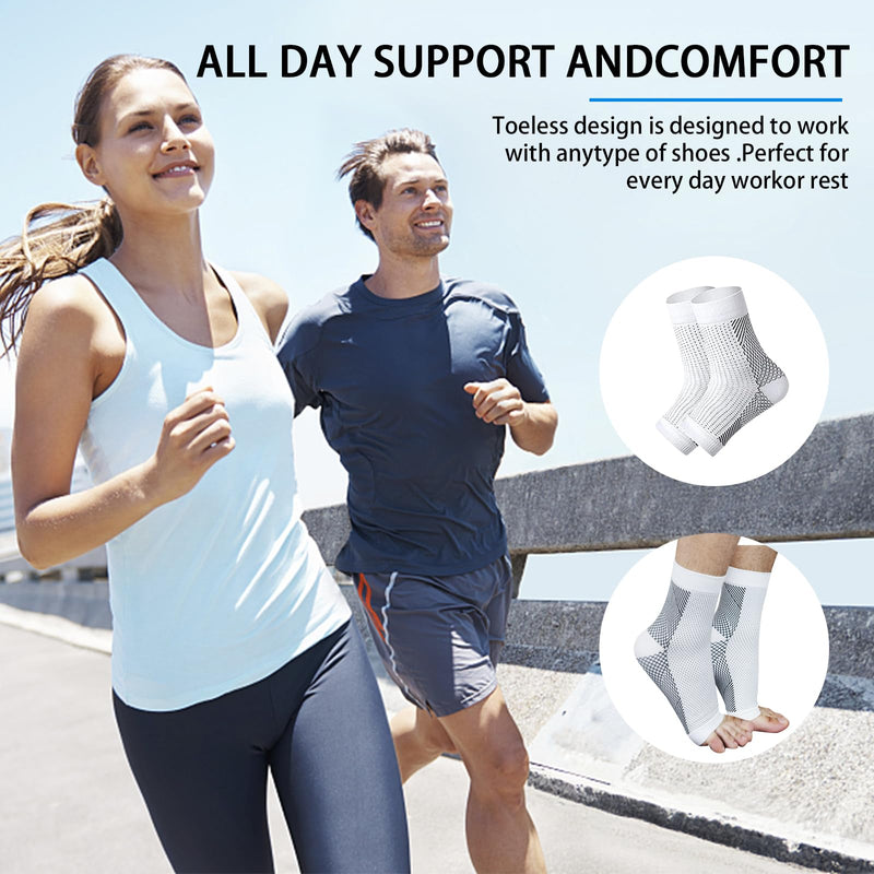 Kseyic Neuropathy Socks, Nano Neuropathy Socks, Compression Socks, Ankle Brace Socks, Foot Bandage For Plantar Fasciitis, Arthritis, Heel Spurs, Women, Men (Black, L-Xl) - NewNest Australia
