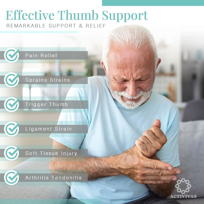 ACTIVIVAS® Ortho Support for Thumb Arthritis, CMC Joint Instability, CMC Thumb Protector basal joint stabiliser for pain relief, washable, lightweight, Left Hand, Medium (please check size guide) M - NewNest Australia
