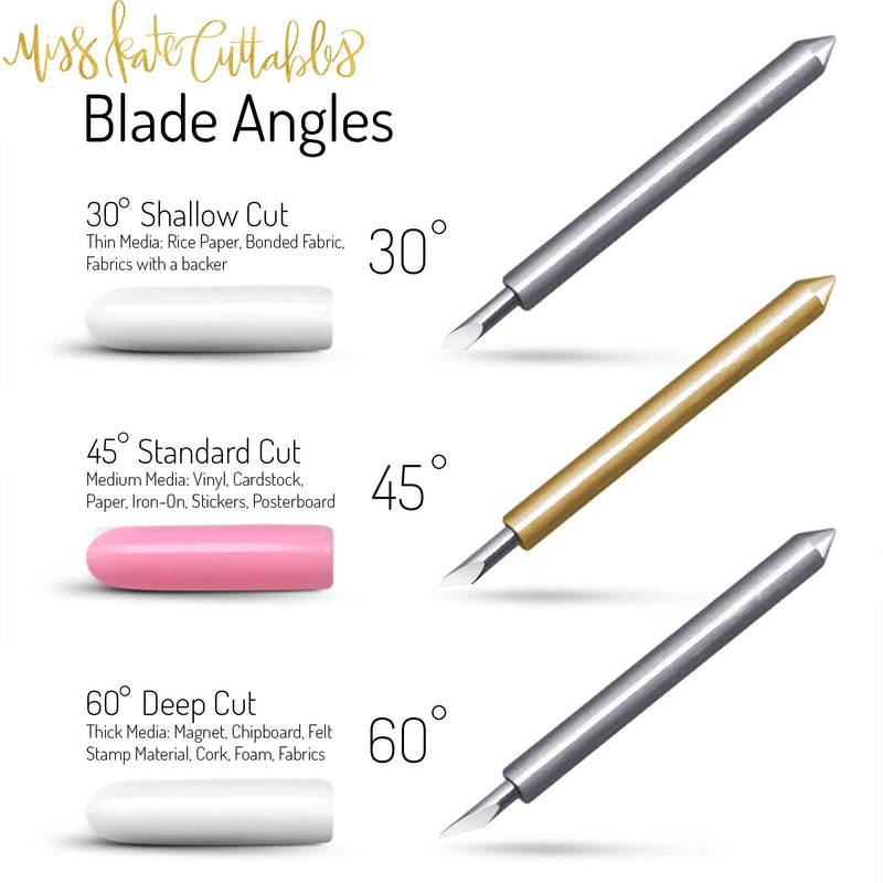 Carbide Blades for Cricut Explore Air 2 Vinyl Cutting Machines - Standard Cut 45 Degree - 5 Pack - Premium German Carbide - by Miss Kate Cuttables - Replacement Blades for Cricut Pazzles Standard/Fine 45° (5 qty.) - NewNest Australia