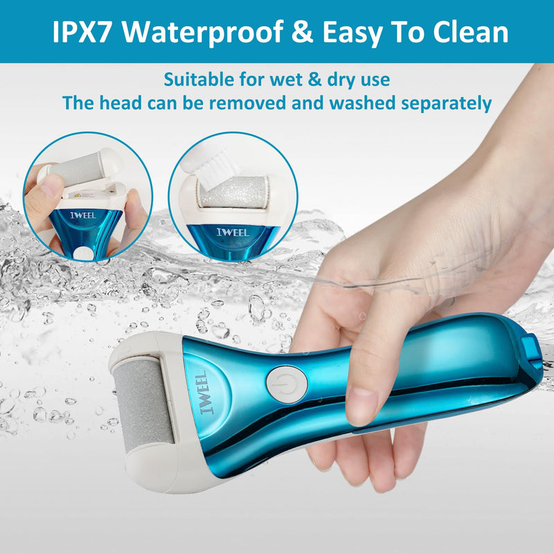 Electric Foot Callus Remover, Rechargeable Electronic Foot File Pedicure Kits, Electric Callus Remover for Feet, Foot Scrubber Dead Skin Remover, Professional Foot Care for Dead Skin Chromed Blue - NewNest Australia