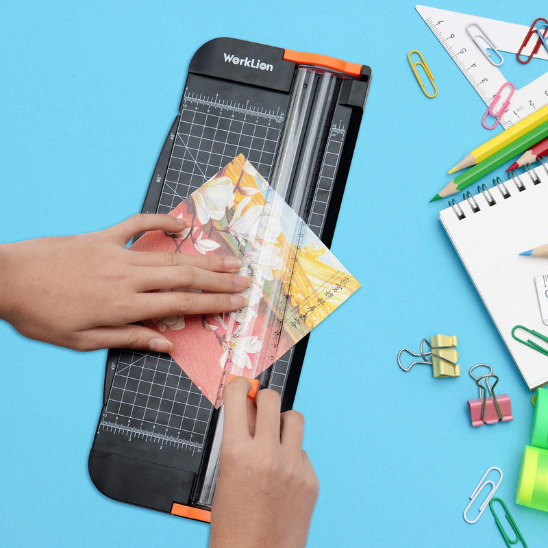 WORKLION Paper Cutter - A4 Paper Craft Cutter with Security Blade for Cut Gift Card, Coupon, Label, Cardstock, Photo, 12 inch Black Office Paper Trimmer - NewNest Australia