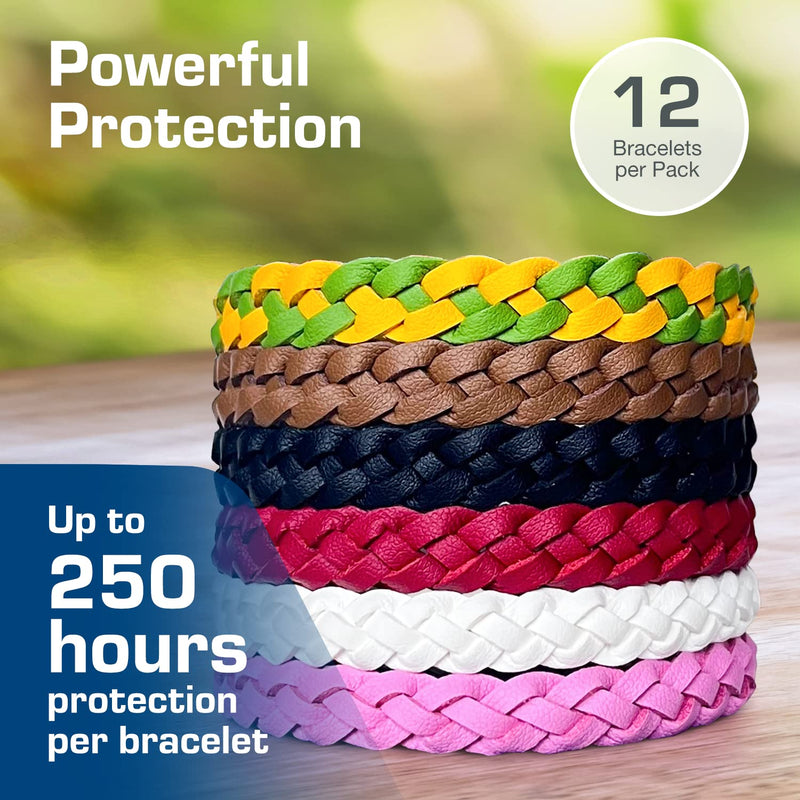 Active Era Mosquito Repellent PU Leather Bracelet 12 Pack - Anti Mosquito Bands for Adults & Kids 3+, Powerful DEET Free Formula, Natural Ingredients - Waterproof with 10 Days of Protection - NewNest Australia