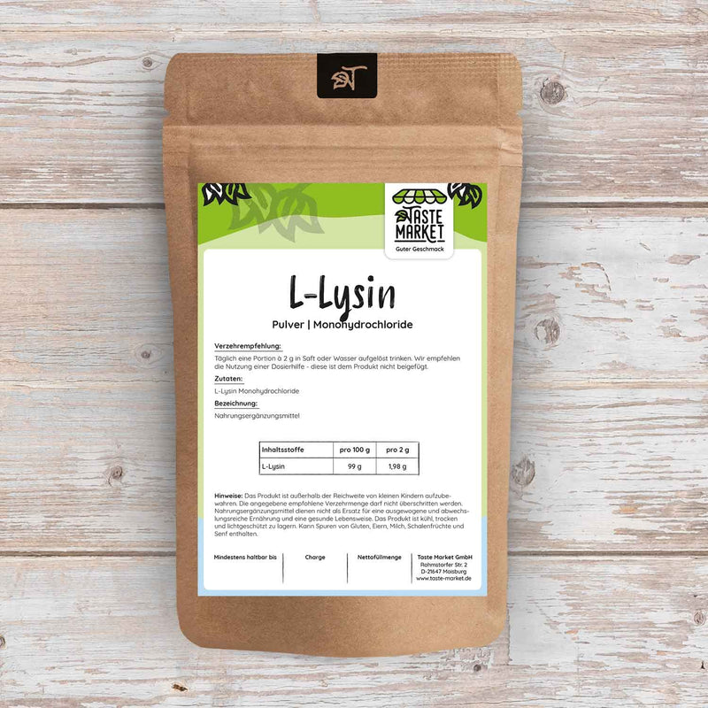 100 g L-Lysine HCL powder | 99% pure without additives | Vegan | Essential Amino Acid | Dietary supplements - NewNest Australia