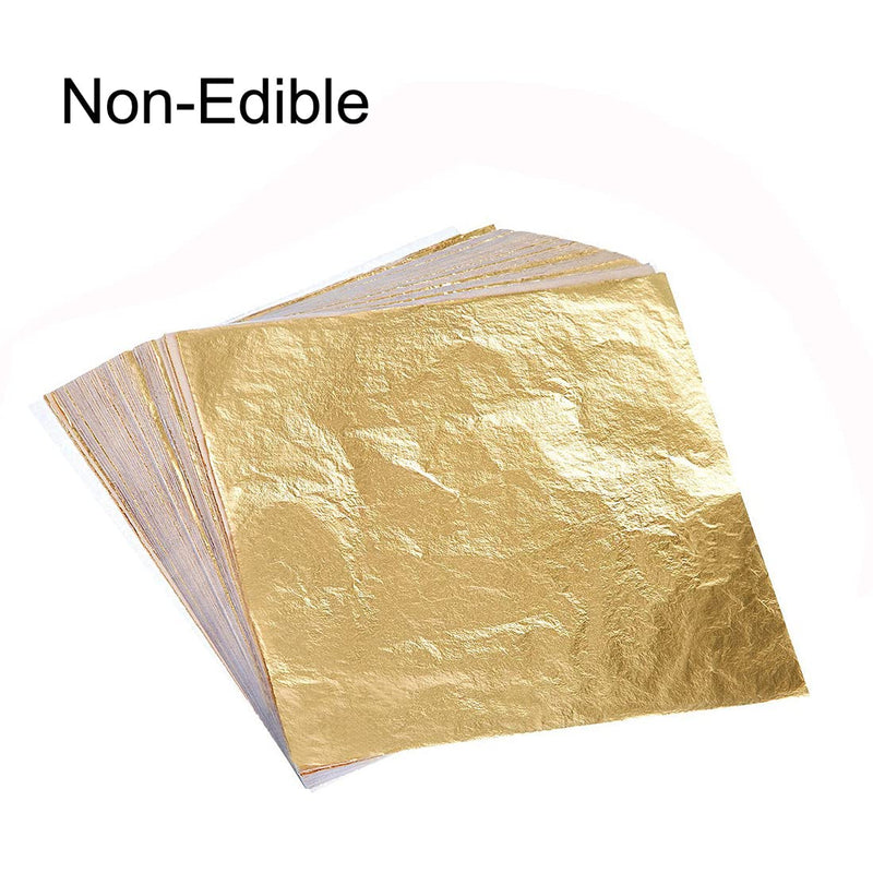 100 Sheets Imitation Gold Leaf for Art, Crafts Decoration, Gilding Crafting, Frames, 5.5 by 5.5 Inches - NewNest Australia
