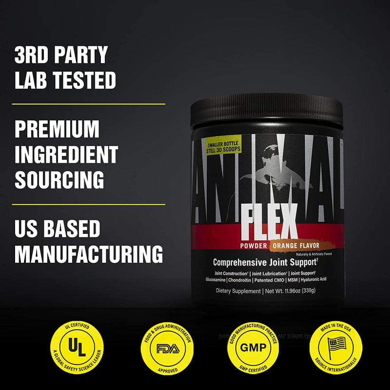 Universal Nutrition ANIMAL Flex Powder (Orange), joint complex protects joints, tendons and ligaments, suitable for bodybuilders and strength athletes, supplement to bandages for joint support, 339 grams - NewNest Australia