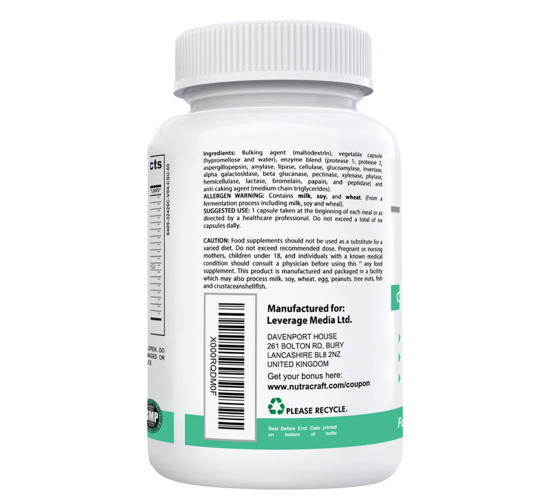 DigestEzy #1 Digestive Enzyme Supplement | Money Back Guarantee | Best Multi-Enzyme Formula to Optimize Digestion | Increase Energy & Support Digestive Health | 60 Capsules - NewNest Australia