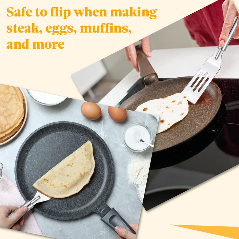3 Pieces Thin Spatula Narrow Brownie Serving Spatula Mini Silicone Crepe Spatula Kitchen Cooking Nonstick Stainless Steel Mini Slotted Turner Pan Flipper for Brownies Fish Pancake Cookie Egg - NewNest Australia