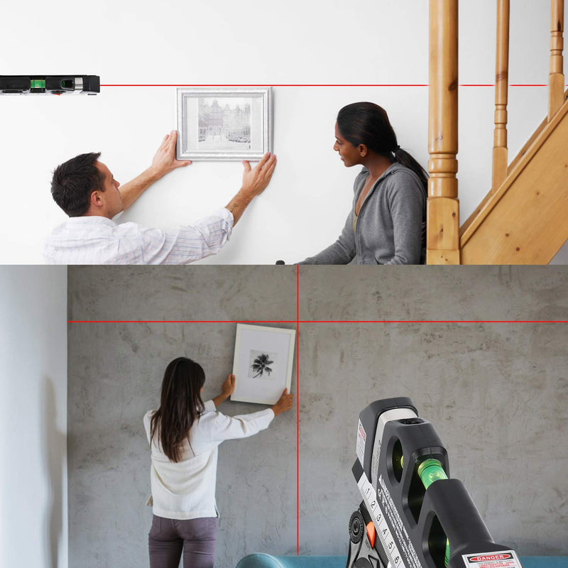 Laser Level Tool, Multipurpose Laser Level Kit Standard Cross Line Laser level Laser Line leveler Beam Tool with Metric Rulers by QPEUIM - NewNest Australia