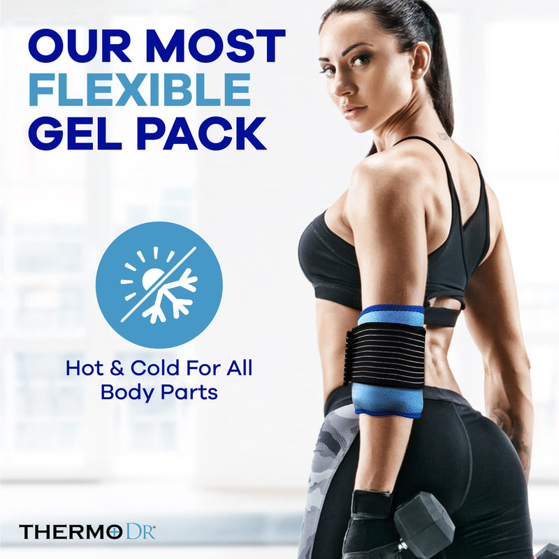 Dual Ice Packs for Injuries (x2) | Hot or Cold Gel Ice Pack | Non Irritable Adjustable Straps | Reusable Packs for Relief from Inflammation, Sciatica Pain, and Muscle Pain | Multi Purpose Double Pack - NewNest Australia