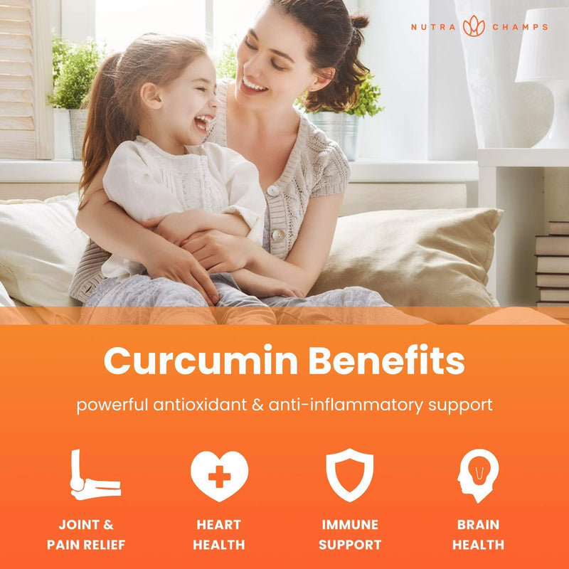Turmeric Gummies for Adults & Kids with Ginger & Black Pepper Extract | 95% Curcuminoids | Vegan Natural Curcumin Joint Support & Inflammation Supplement | Tumeric Gummy Supplements 1 - NewNest Australia