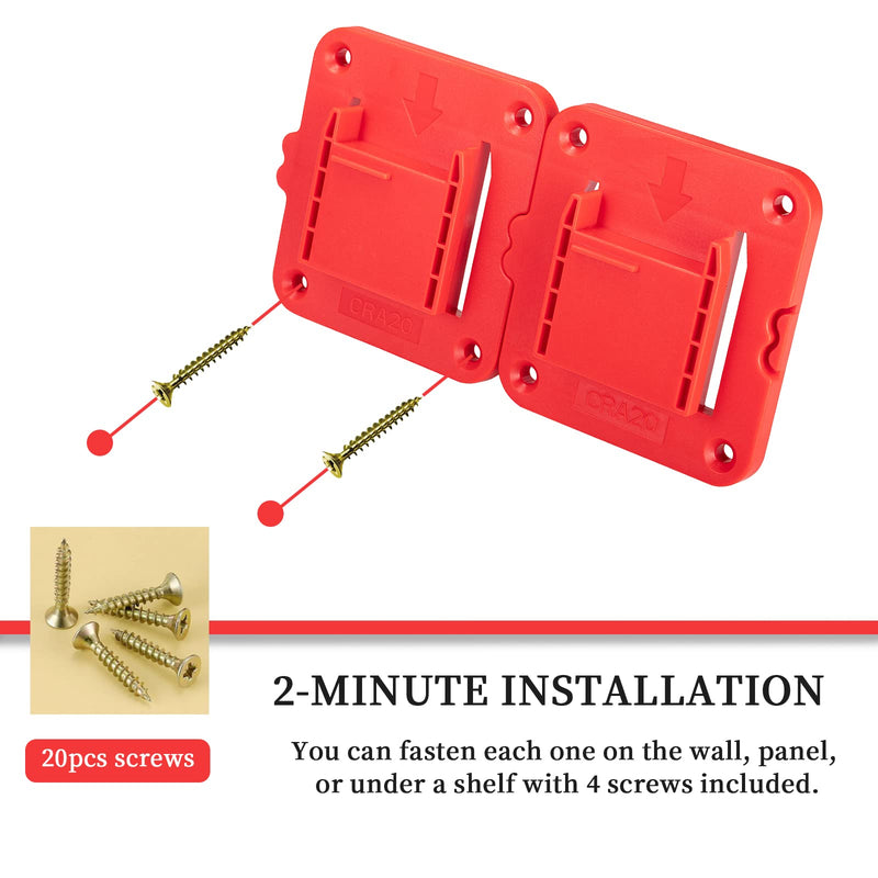 5 Packs Tools Drill Mount Holder, Fit for V20 Craftsman 20V Li-ion Drill Tools Holder Dock Hanger with 20 Screws(No Tool) - NewNest Australia