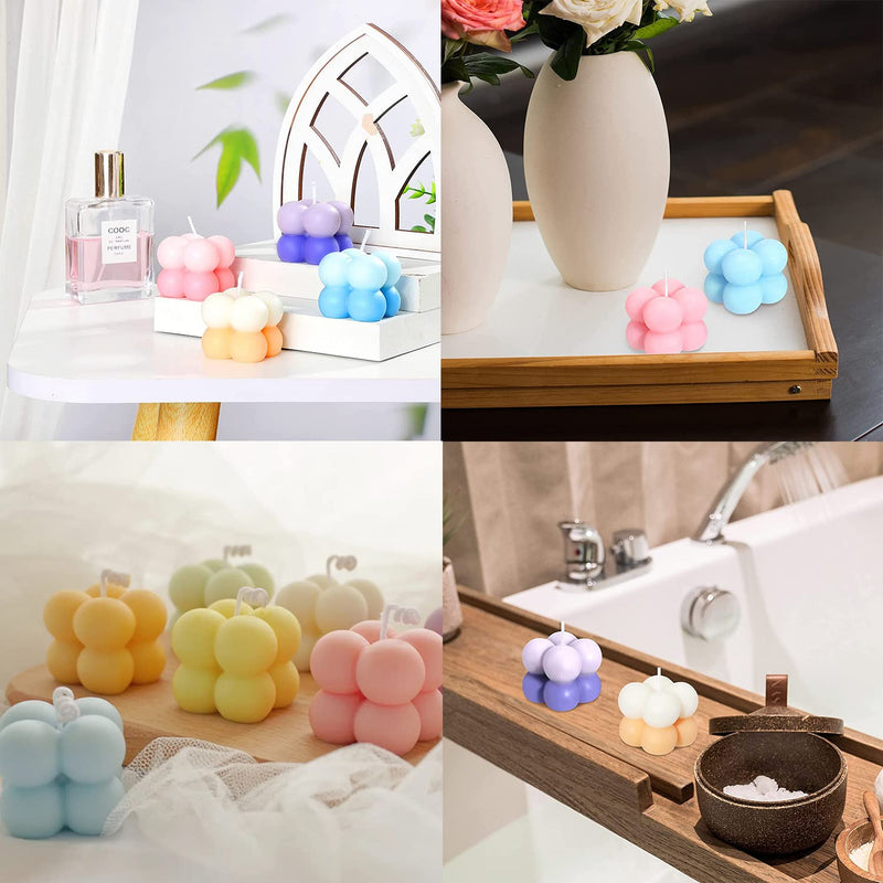Konrisa 3D Bubble Candle Molds, 15 Cavity Cube Silicone Molds for Candles Making Soy Wax, Bubble Cake Molds for Baking Chocolate Dessert Cheesecake Mousse Cake Jelly Pudding 15-cavity - NewNest Australia