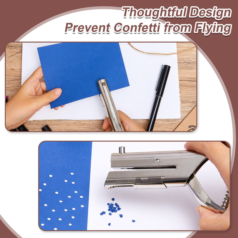 25 Sheet Capacity Heavy Duty Hole Punch Paper Punch Reduced Effort Single Hole Punch 2 Inch Reach Deep Throat Heavy Duty Hand Alloy Long Reach Punch for Paper ID PVC Cards 5 Inch Tall (1/4 Inch Hole) 1/4 Inch Hole - NewNest Australia